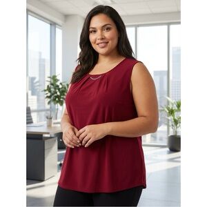 Elegant Sleeveless Maroon Tank Top